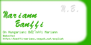 mariann banffi business card